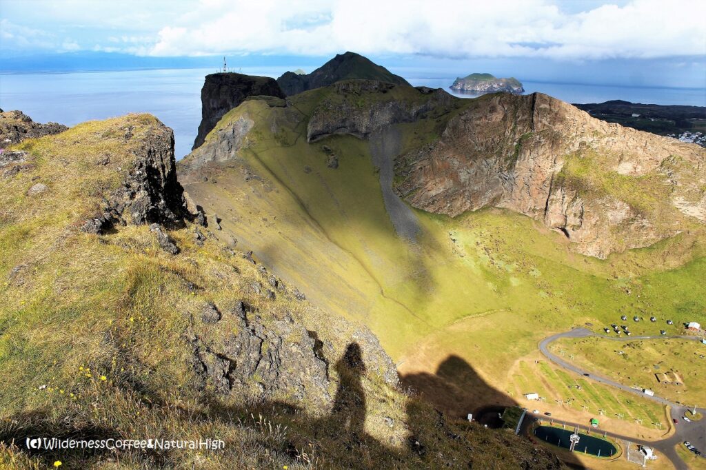 The Valley of Magic View into Herjólfsdalur valley, Heimaey, Vestmannaeyjar, Iceland.