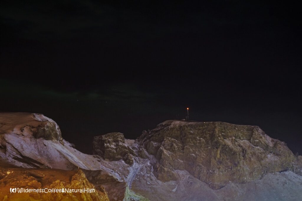 Beacon light and candle on Klif, Vestmannaeyjar, Iceland.