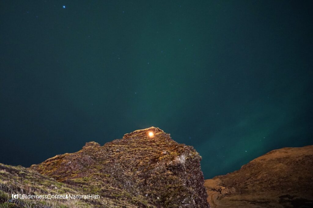 Candle & northern lights! Candle and northern lights, Vestmannaeyjar.