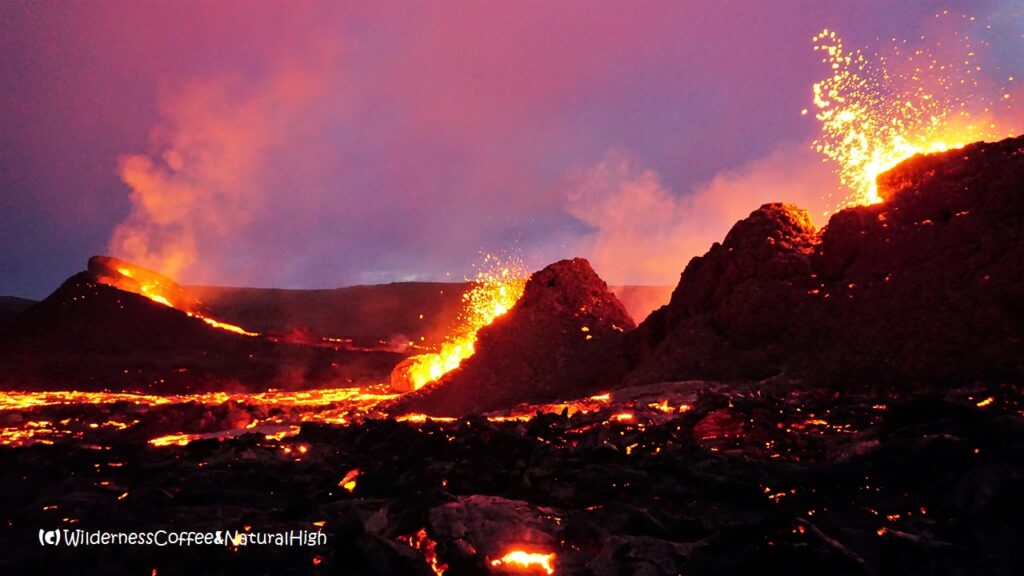 Fagradalsfjall - The spectacular Iceland volcano eruption Fagradalsfjall volcano, erupting craters, Reykjanes, Iceland.