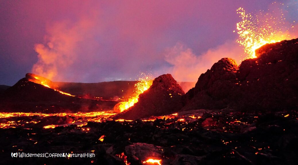 Fagradalsfjall volcano, erupting craters, Reykjanes, Iceland.