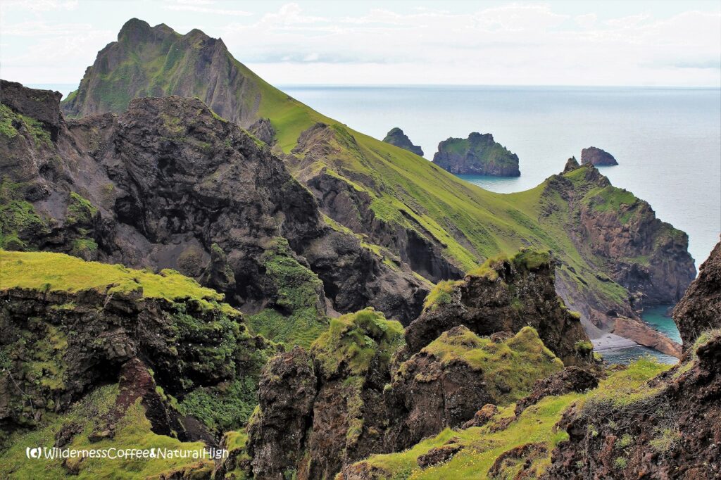Jumbled rocks & incredible craggyness Jumbled rocks of Herjólfsdalur valley, Vestmannaeyjar, Iceland.