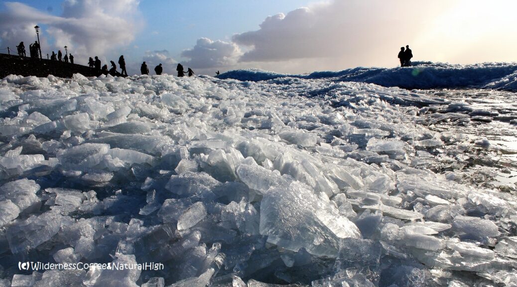 Drifting ice (kruiend ijs) in Urk, The Netherlands.
