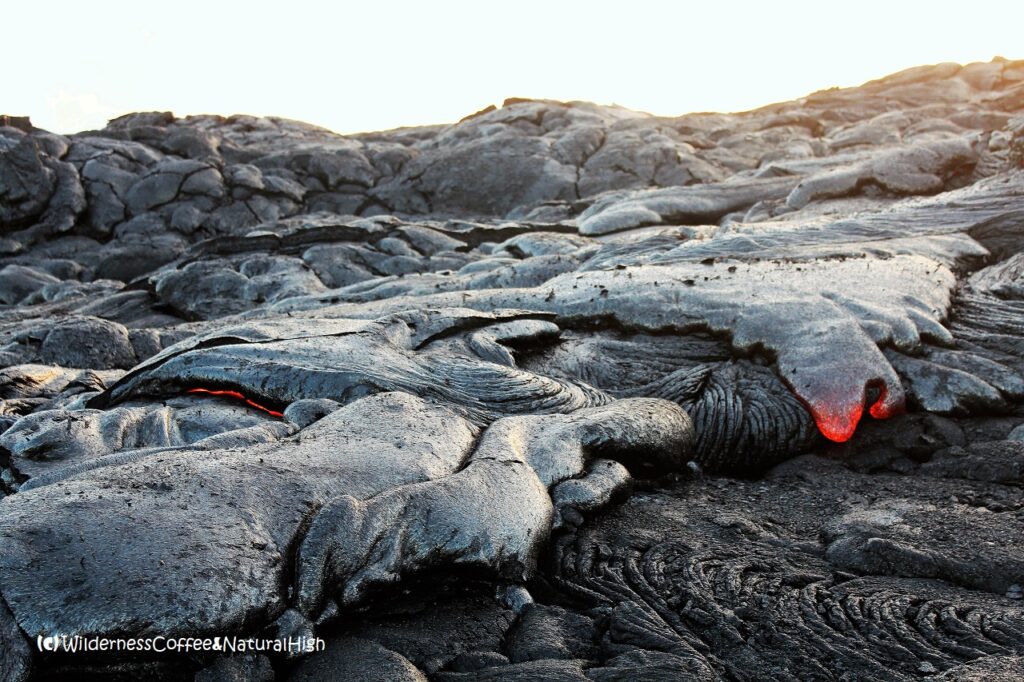 Lava flows from Kilauea, Hawaii Big Island.