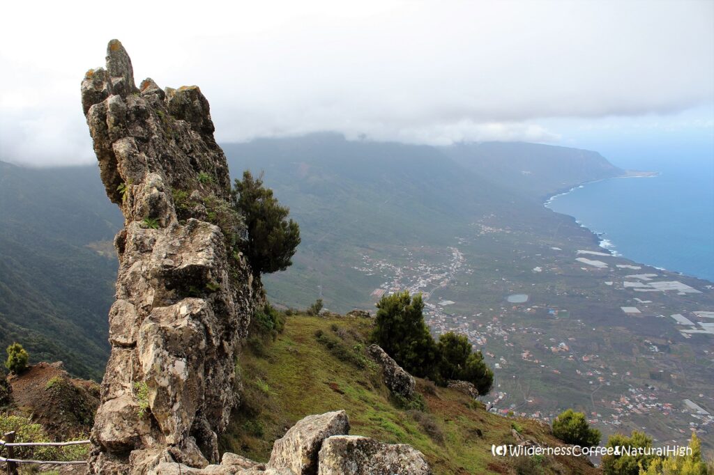 Mirador de Jinama with a view to the west coast of El Hierro, Canary Islands.