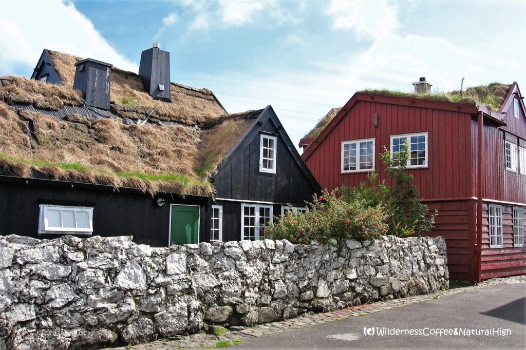 Grassy and colourful houses in Tórshavn Grassy and colourful houses in Tórshavn, Faroe Islands.