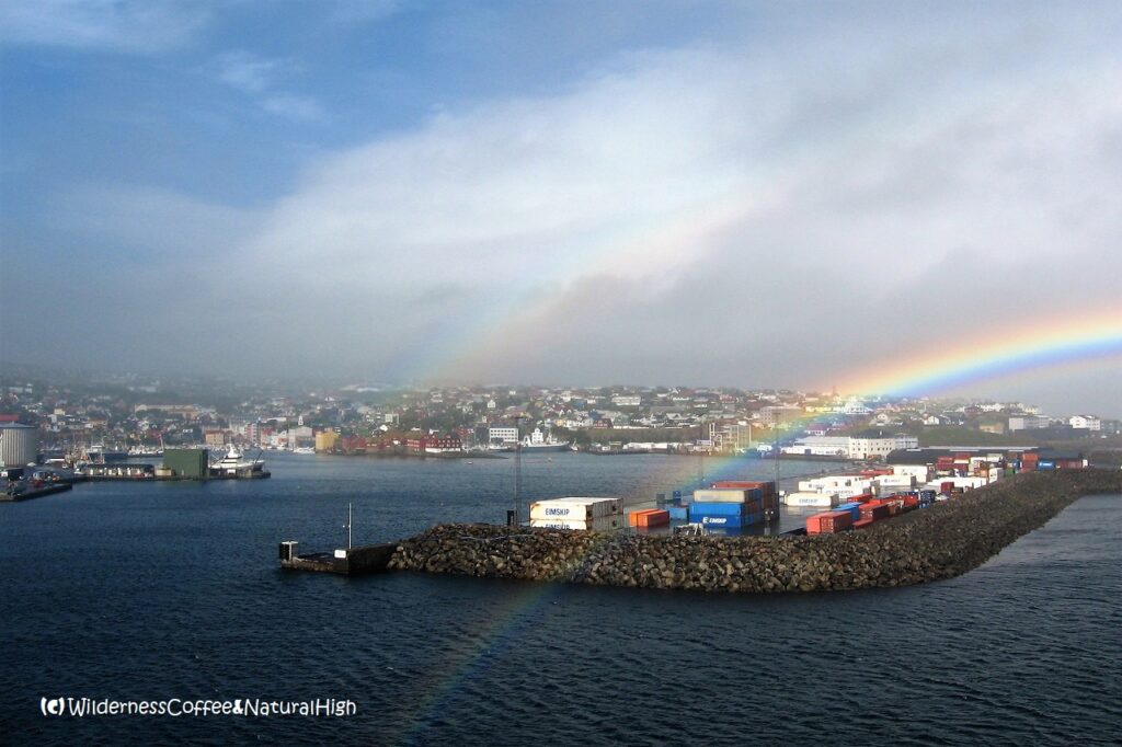 Rainbows over Tórshavn harbour Rainbows over Tórshavn harbour, Faroe Islands.