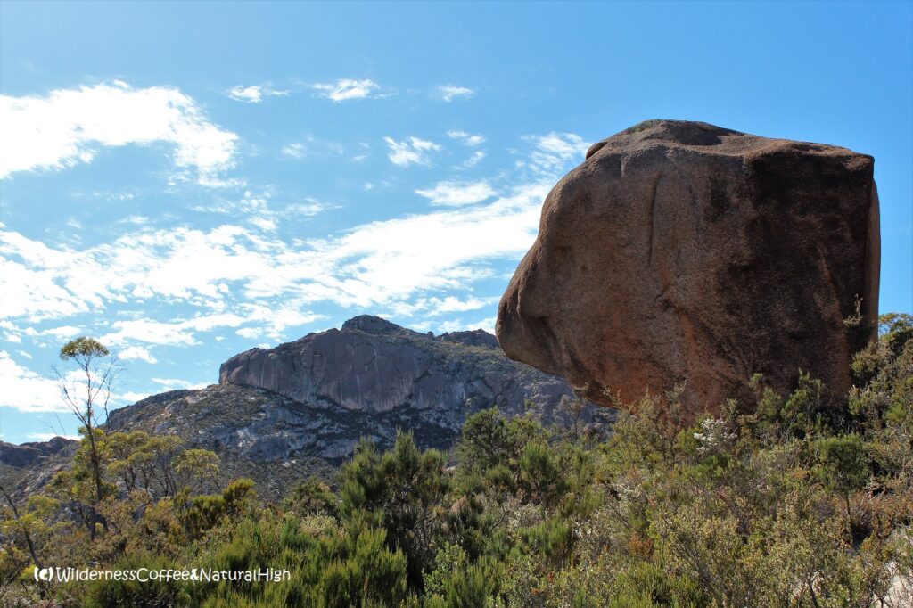 Balancing boulder Balancing boulder on the Mount Amos track, Tasmania, Australia.