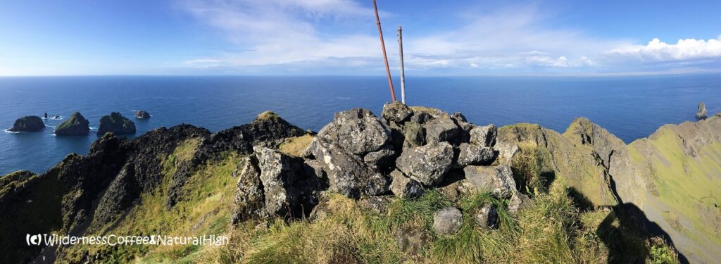 The top of Blátindur Top of Blátindur, Heimaey, Vestmannaeyjar, Iceland.