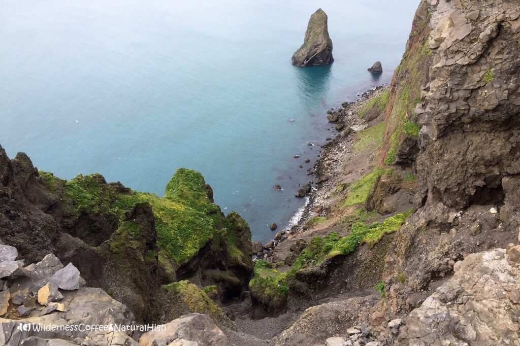 Cliffy coastline, Herjólfsdalur, Heimaey, Vestmannaeyjar, Iceland.