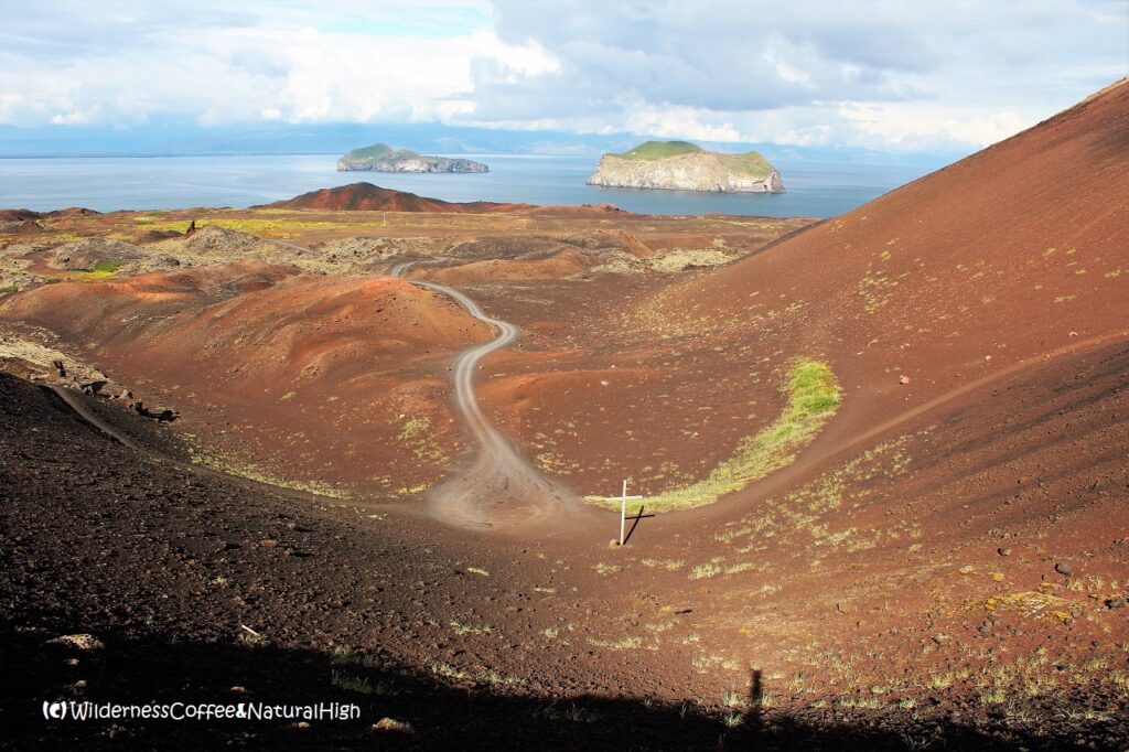 Crater of Eldfell volcano, Heimaey, Vestmannaeyjar, Iceland.