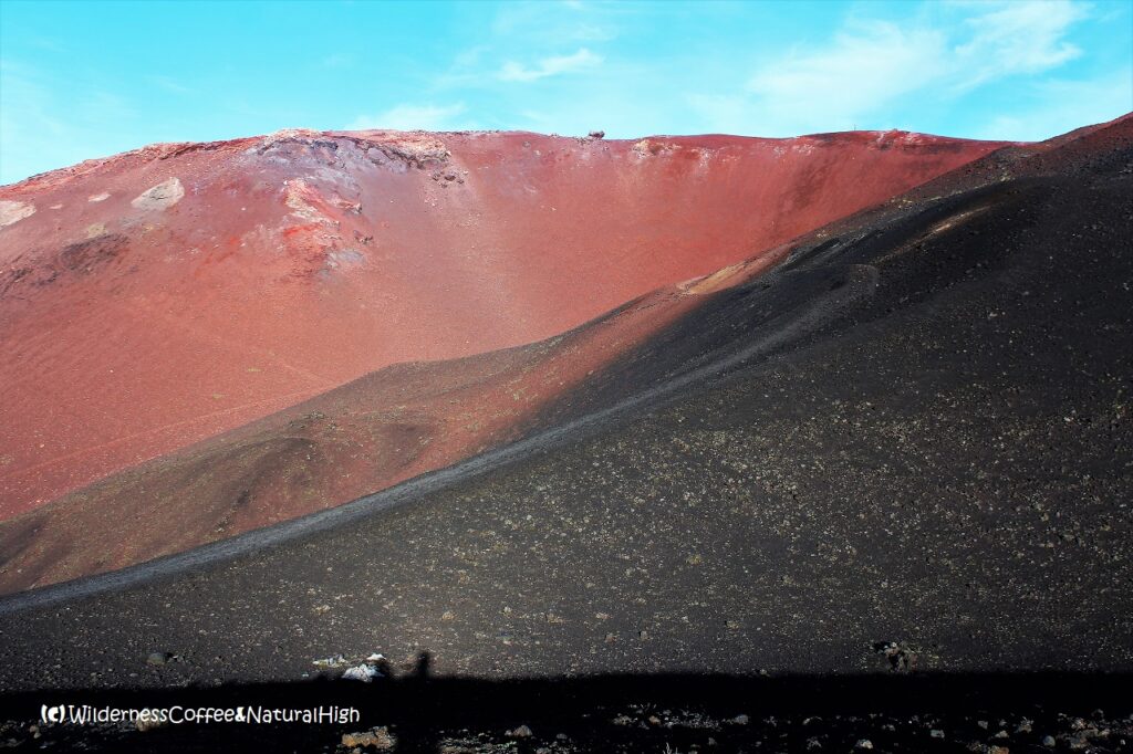 Sunset on the Eldfell crater, Heimaey, Iceland.