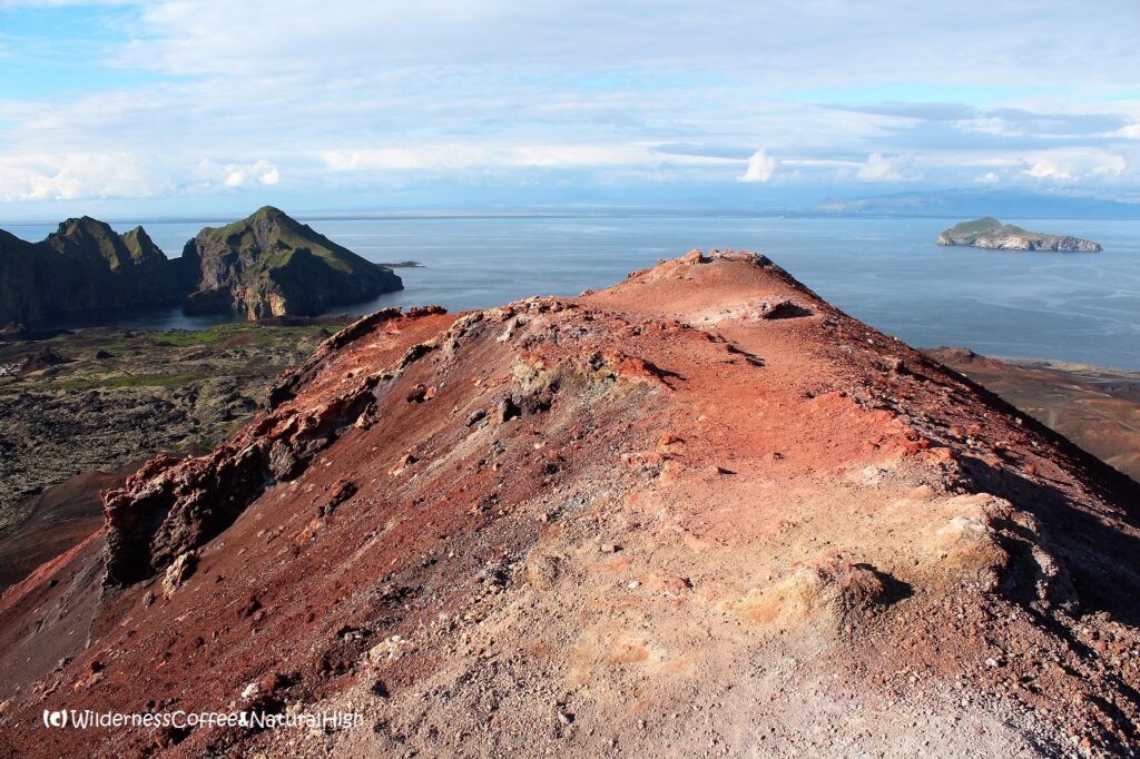 Top of Eldfell volcano, Heimaey, Vestmannaeyjar, Iceland.