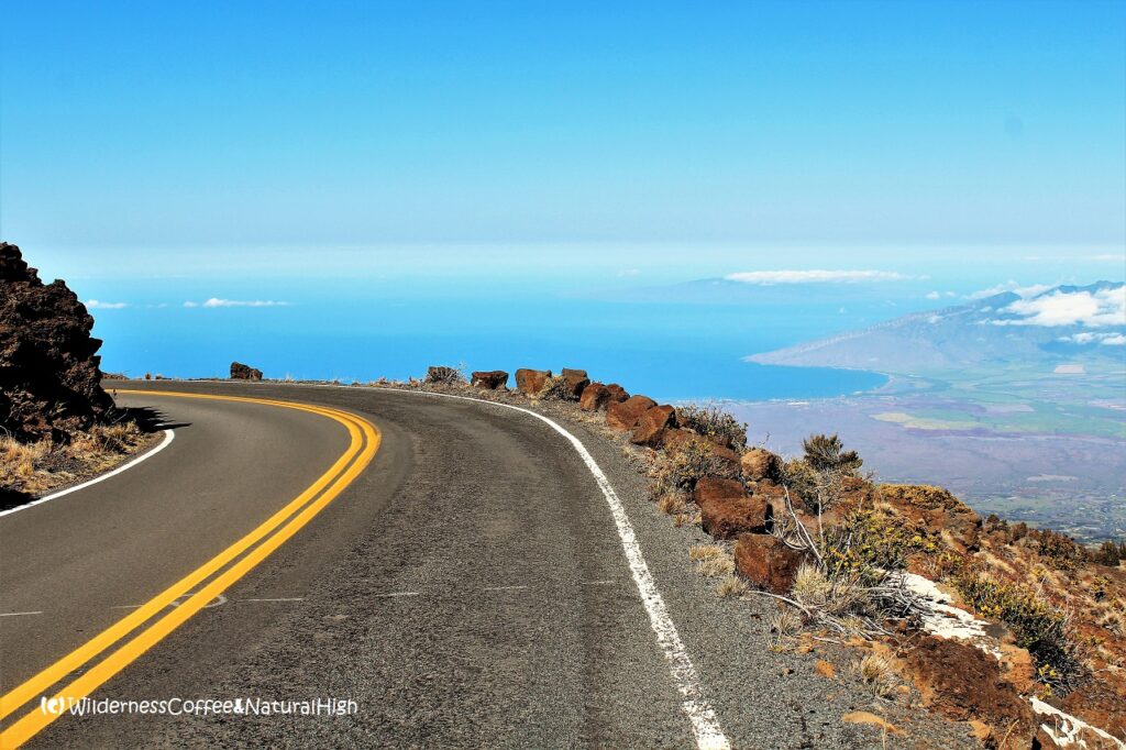 Hair-raising hairpin roads in the sky! Hairpin roads in the sky, Mount Haleakala, Maui, Hawaii.