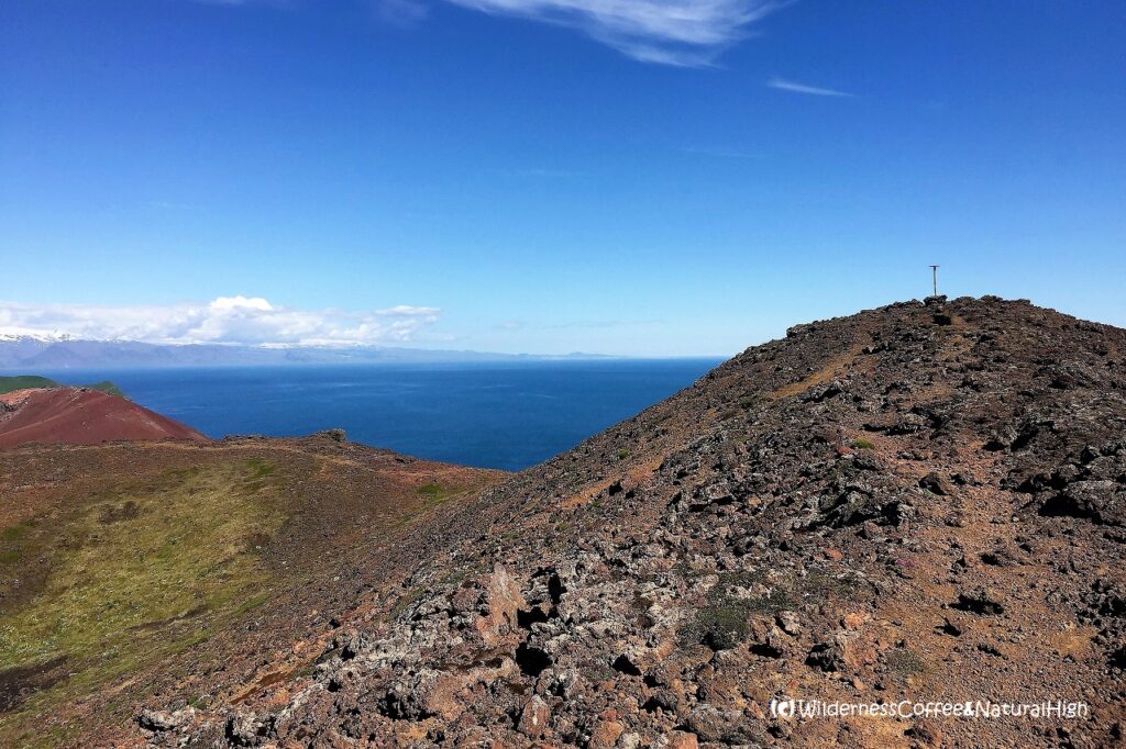 Helgafell crater rim, Vestmannaeyjar, Iceland.