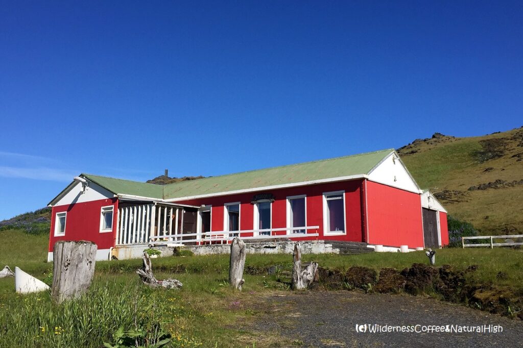 House at the foot of Helgafell, Heimaey, Vestmannaeyjar, Iceland.
