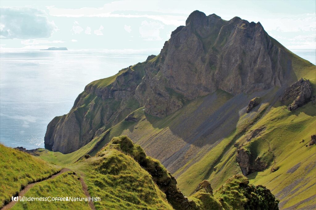 Herjólfsdalur hike, Heimaey, Vestmannaeyjar, Iceland.