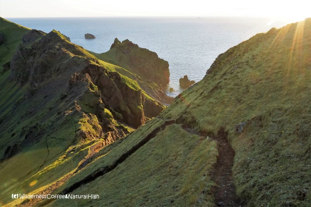 Herjólfsdalur hike, Heimaey, Vestmannaeyjar, Iceland.