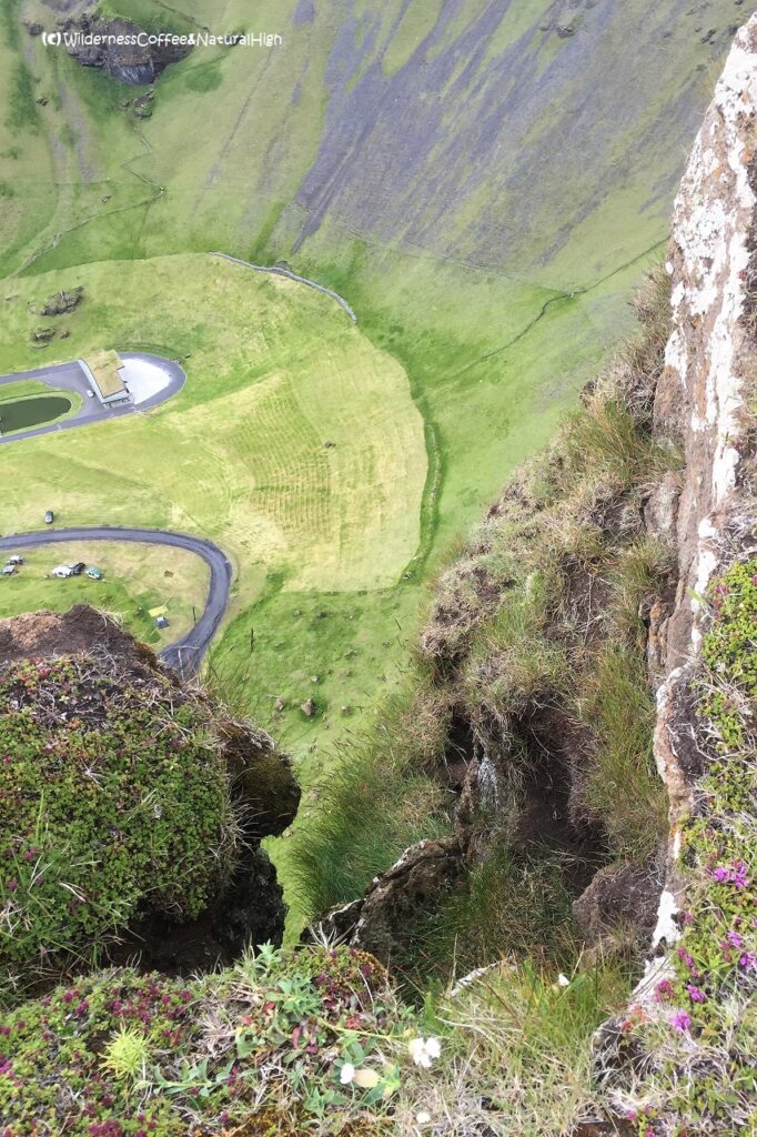 View into Herjólfsdalur, Heimaey, Vestmannaeyjar, Iceland.