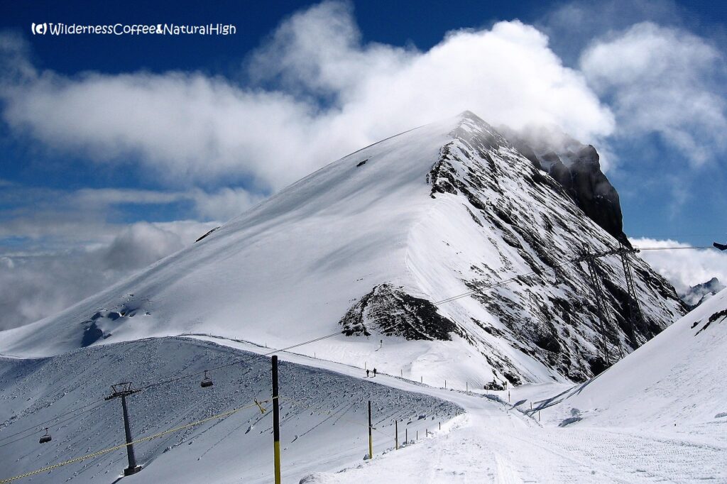 The eternal snowy peak of Mount Titlis, Engelberg, Switzerland.