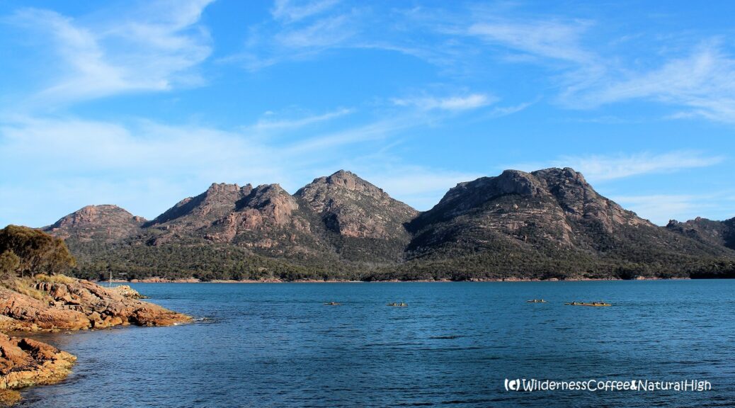 The Hazards and Mount Amos, Coles Bay, Tasmania, Australia.