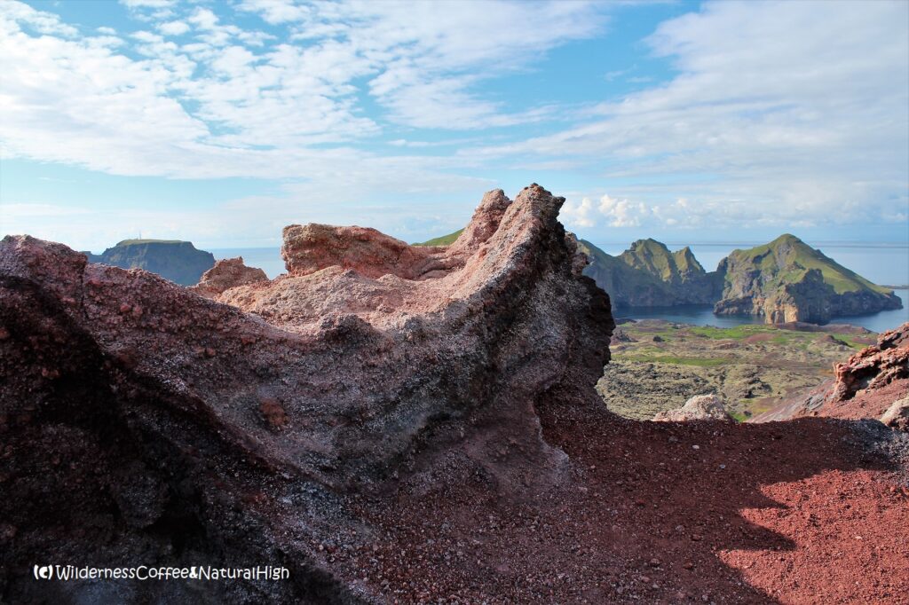 Top of Eldfell volcano, Heimaey, Vestmannaeyjar, Iceland.