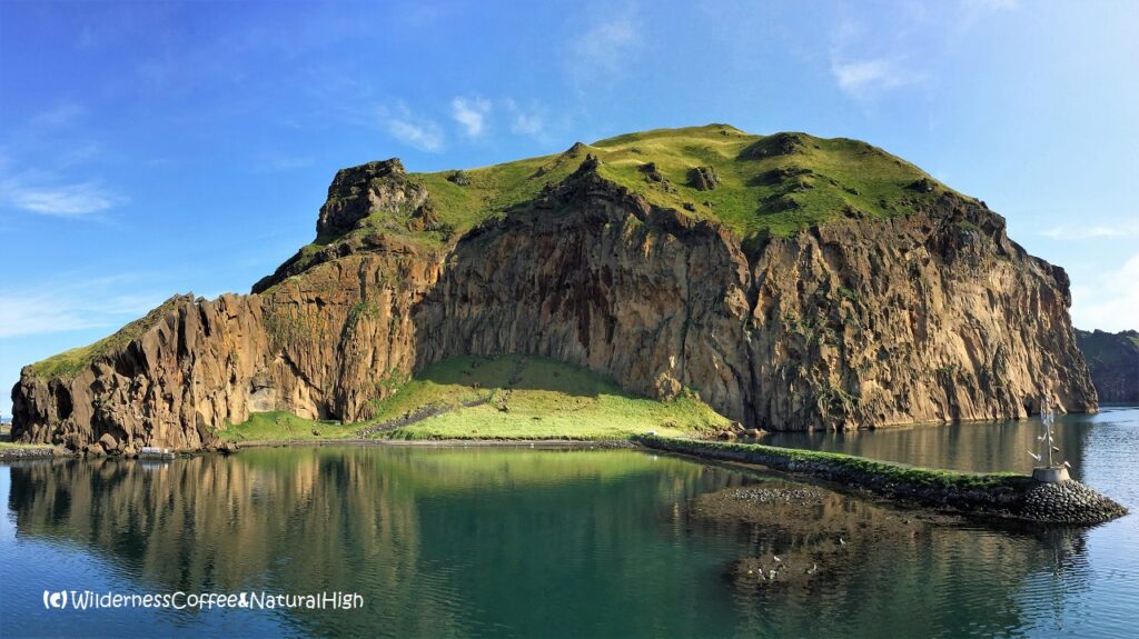 The walking track to Heimaklettur - The Home Rock Heimaklettur, Vestmannaeyjar, Iceland.