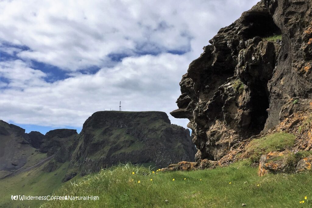 View to Klif, Heimaey, Vestmannaeyjar, Iceland.