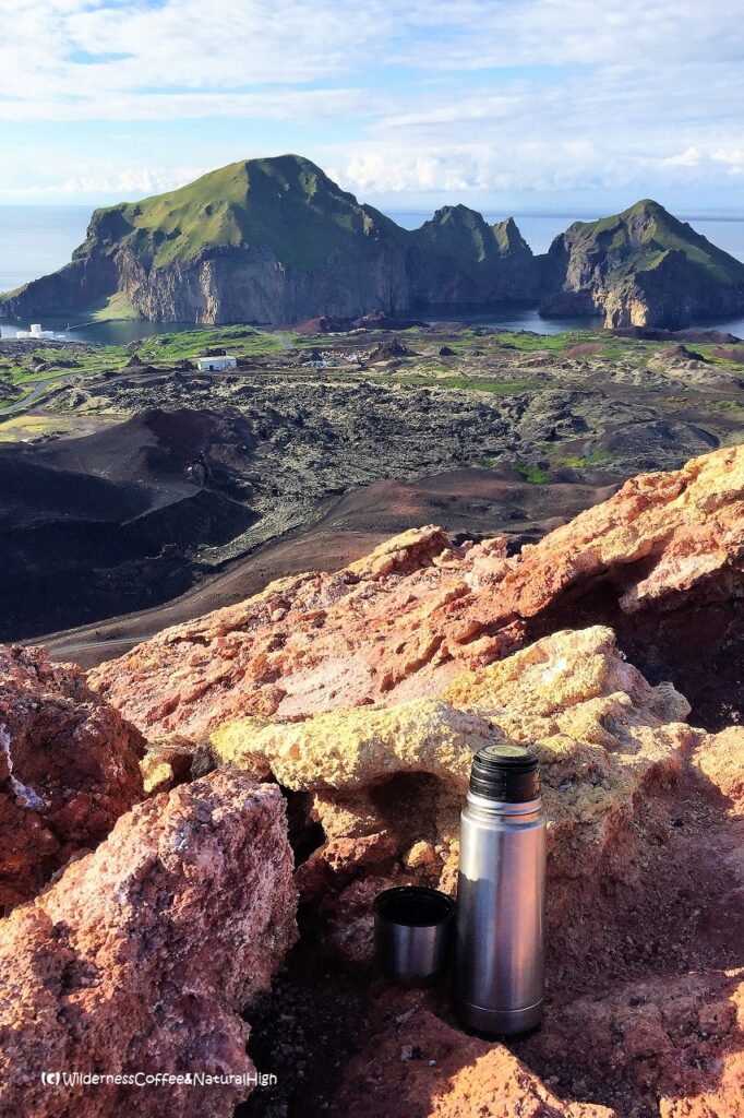 View from Eldfell volcano, Heimaey, Vestmannaeyjar, Iceland.