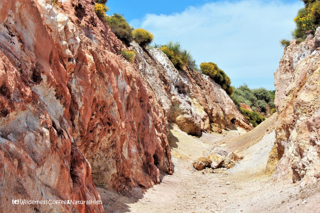 Kaolin quarry Kaolin quarry, Lipari, Aeolian Islands, Italy.