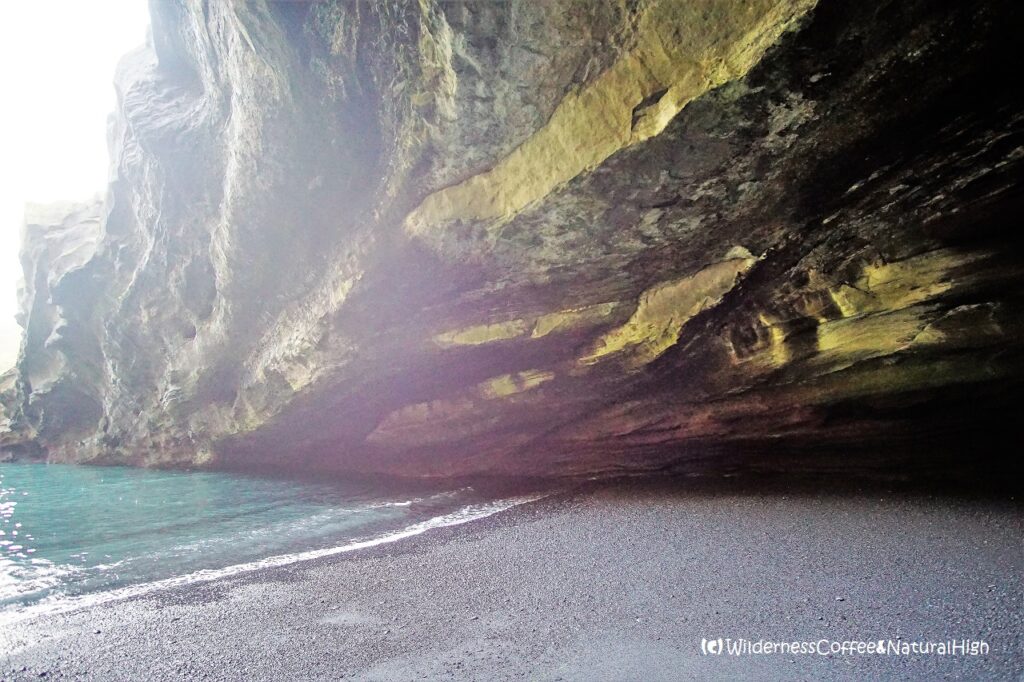 Cave on Stafsnes beach, Heimaey, Vestmannaeyjar, Iceland.