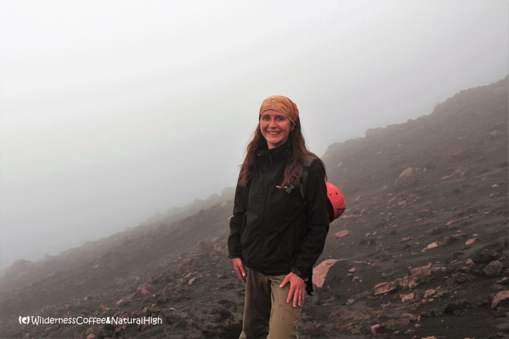 Foggy slopes of Stromboli Fog at the top of Stromboli, Aeolian Islands, Italy.