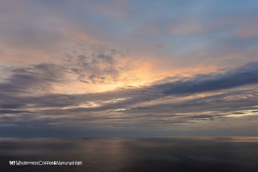 Sunset and Þrídrangar islands, Vestmannaeyjar, Iceland.