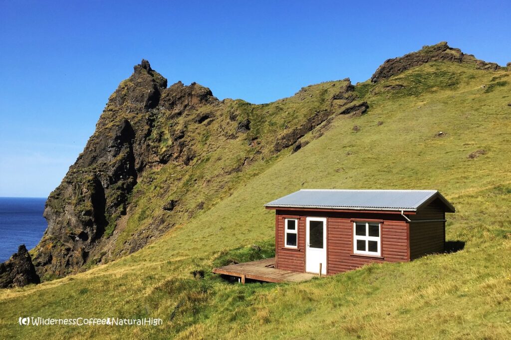 Cabin on Ufsaberg, Heimaey, Vestmannaeyjar, Iceland.