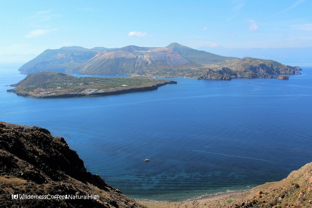 The steaming island of Vulcano View to Vulcano, Aeolian Islands, Italy.