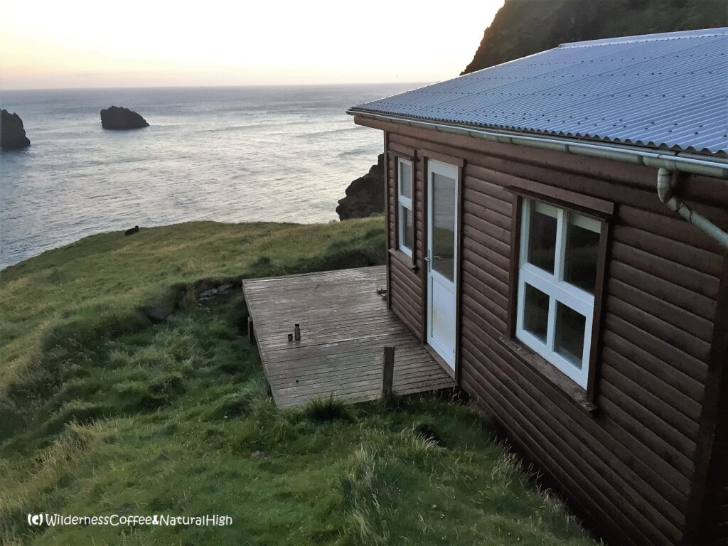 Sunset at Stafsnes cabin, Vestmannaeyjar, Iceland.