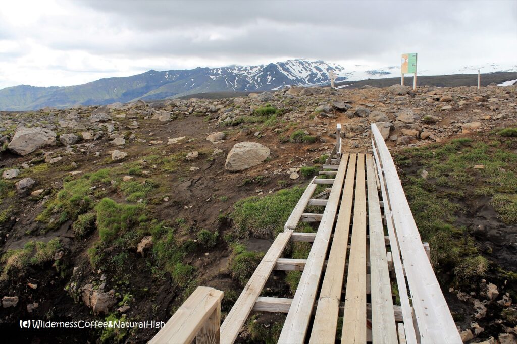 Bridge to Fimmvörðuháls Bridge on the hiking route to Fimmvörðuháls, Iceland.