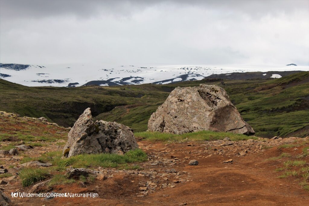 Fimmvörðuháls hiking track Fimmvörðuháls hiking track, Iceland.