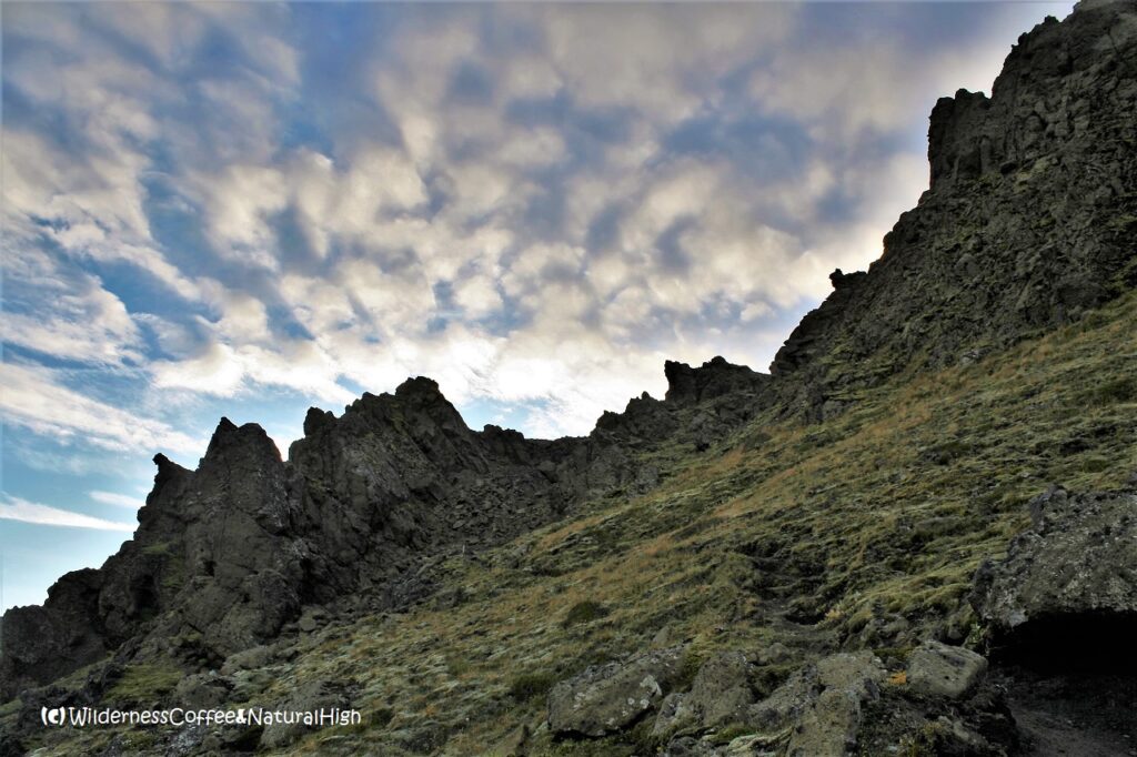 Marker pole on Útigönguhöfði...?! Útigönguhöfði mountain, Thórsmörk hiking route, Iceland.