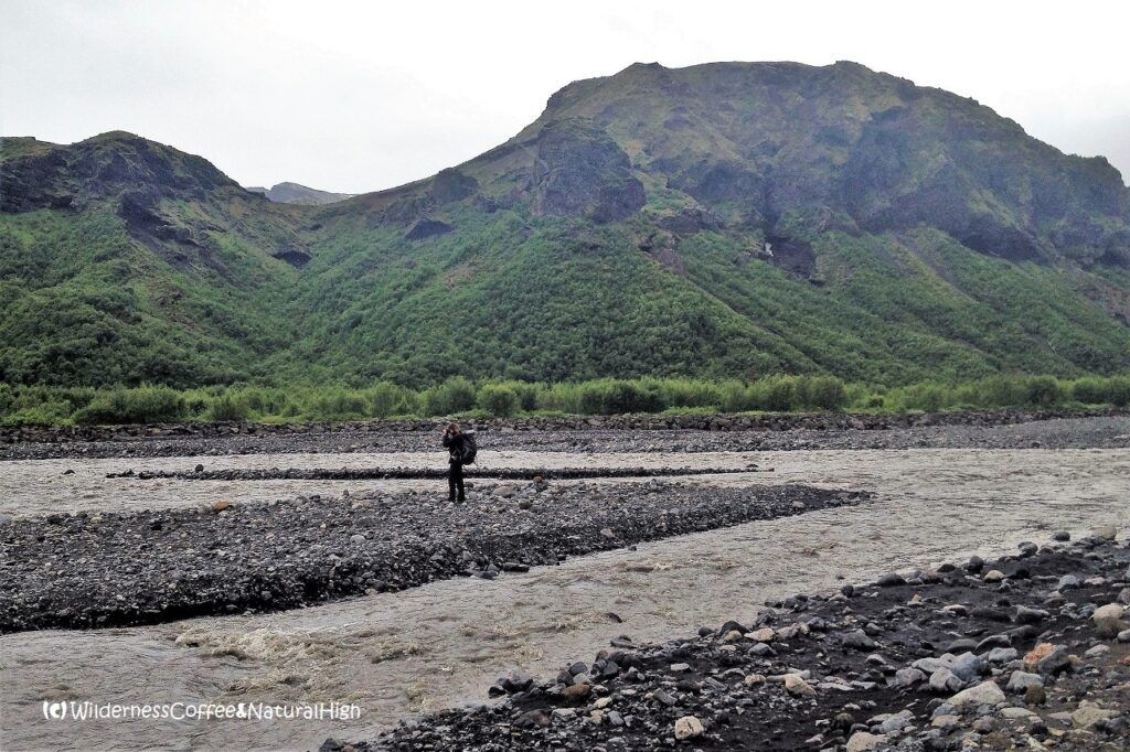 Stonefield river Stony river, Thórsmörk valley, Iceland.