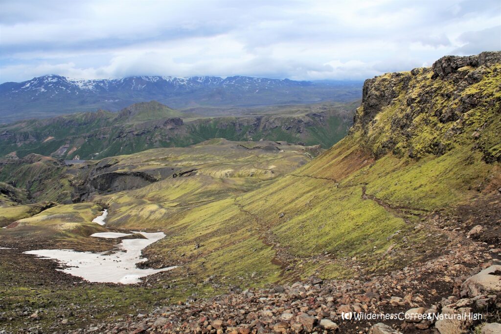 Track below Morinsheiði Track below Morinsheiði, Fimmvörðuháls hike, Thórsmörk, Iceland.