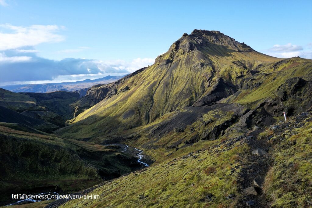 Hvannárgil canyon path Hvannárgil canyon path below Útigönguhöfði, Thórsmörk, Iceland.