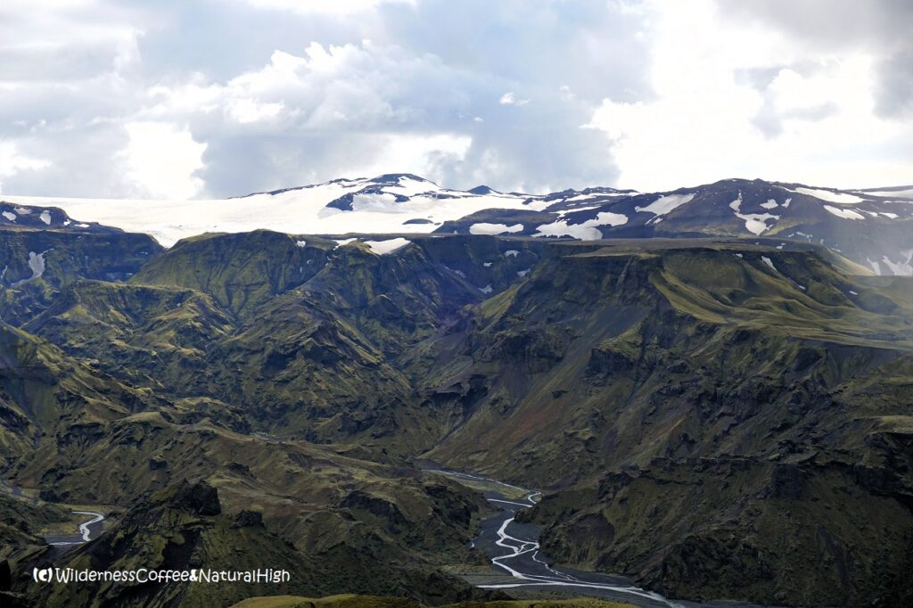 View to Katla View to Katla and the valley of Thórsmörk, Iceland.