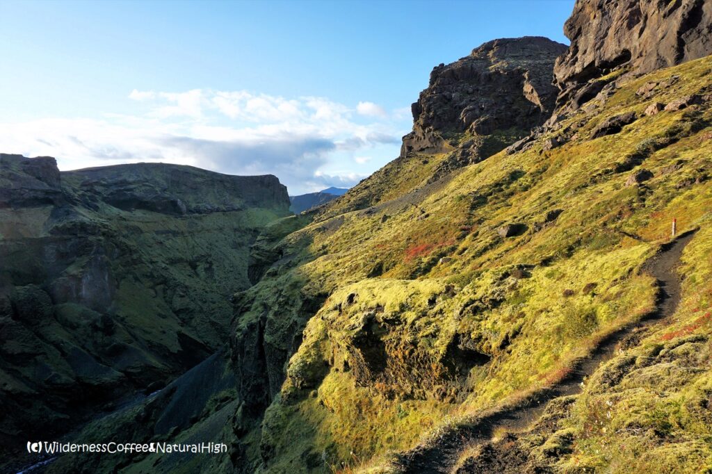 Path above Hvannárgil canyon Path above Hvannárgil canyon, Thórsmörk, Iceland.