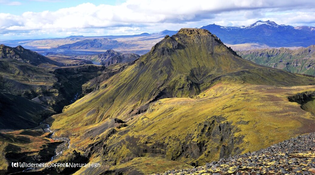 Útigönguhöfði and Hvannárgil canyon, hiking route, Thórsmörk, Iceland.