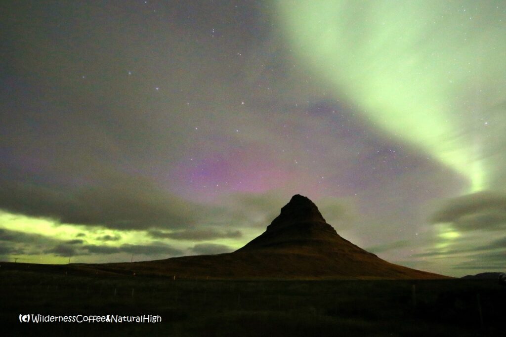 Northern lights over Kirkjufell Northern lights above Kirkjufell, Grundarfjörður, Snæfellsnes, Iceland.