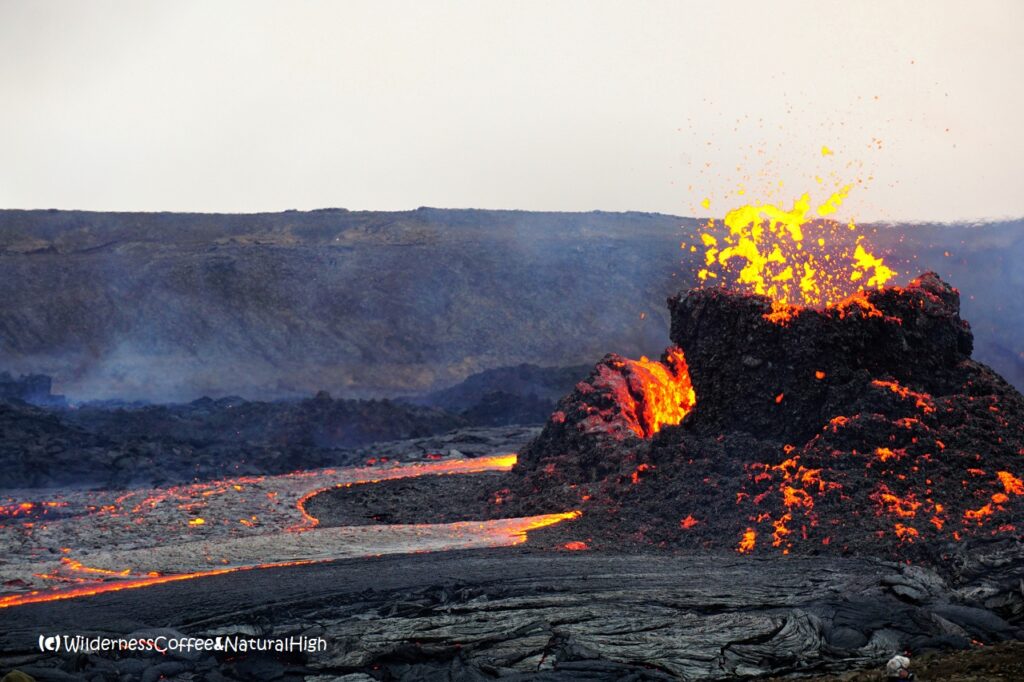 Baby crater, Geldingadalur, Reykjanes, Iceland.