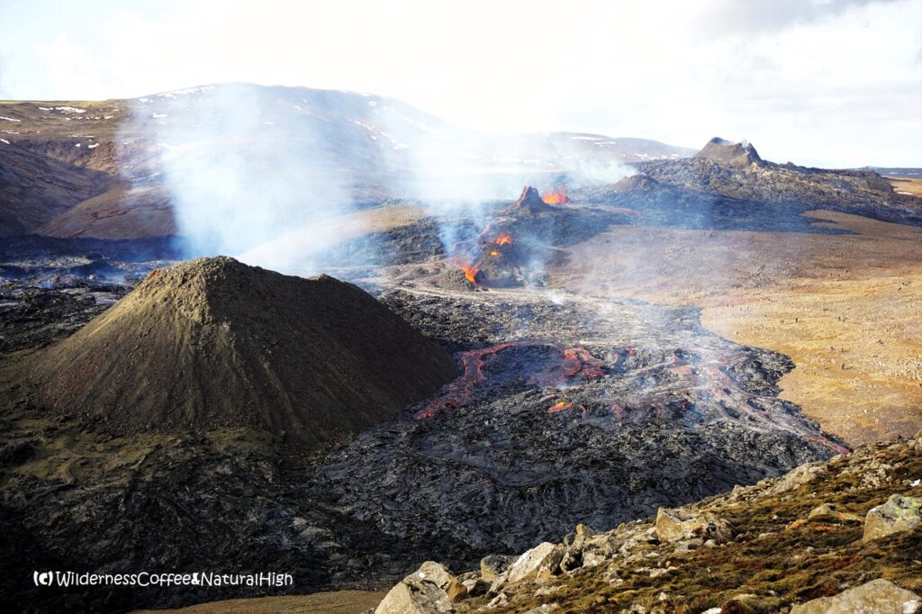 Fagradalsfjall fissures and crater row, Reykjanes, Iceland.