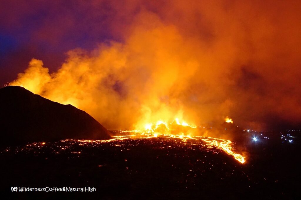 Lava inferno at Geldingadalur, Reykjanes, Iceland.