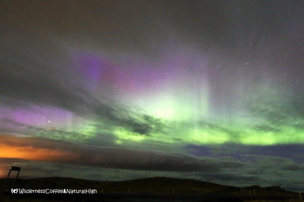 Green and purple pilars in the sky Green and purple pilars in the sky, Snæfellsnes, Iceland.